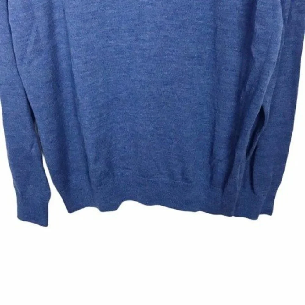 Banana Republic Blue Wool Blend 1/4 Zip Sweater XL